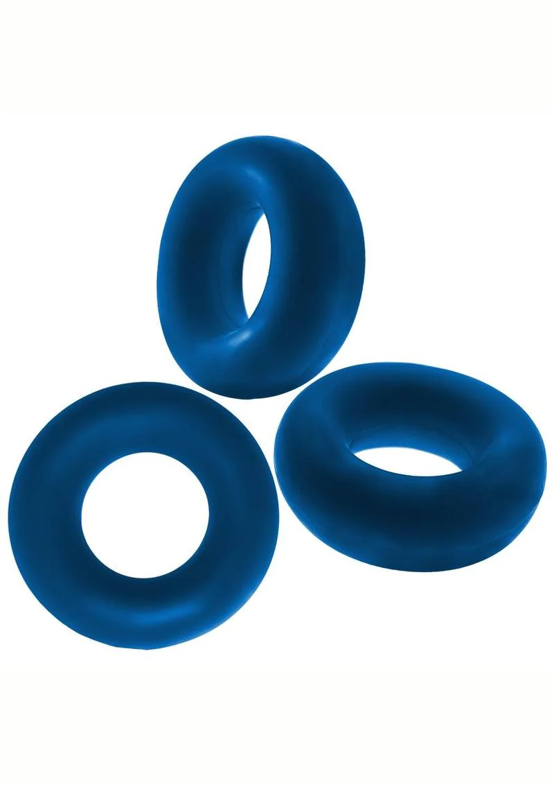 Oxballs Fat Willy Jumbo Cock Ring (3 pack) - Space Blue - Image 2