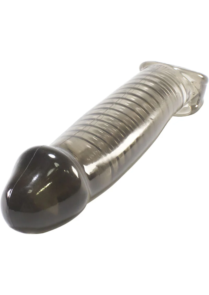 Oxballs Muscle Textured Cocksheath Penis Extender Sleeve Smoke 9.25 Inch - Image 2