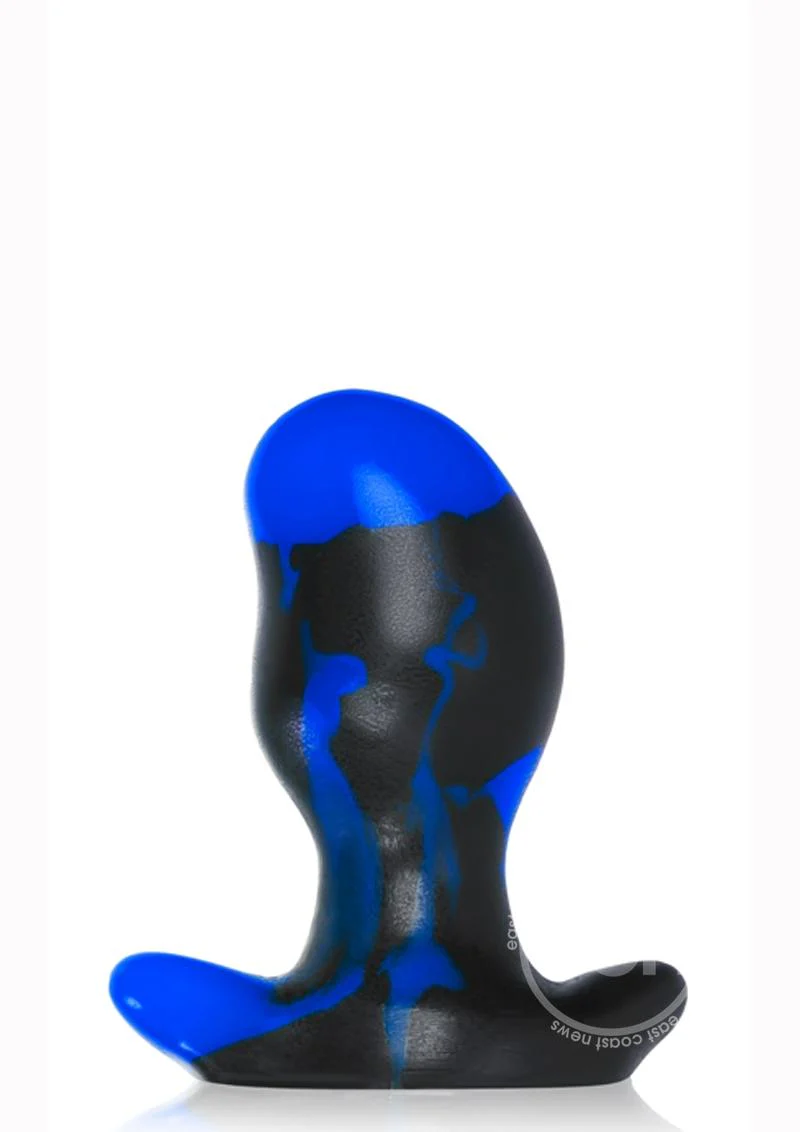 [DISCONTINUED] Oxballs Silicone Butt Plug Police Blue Swirl Medium - Image 4