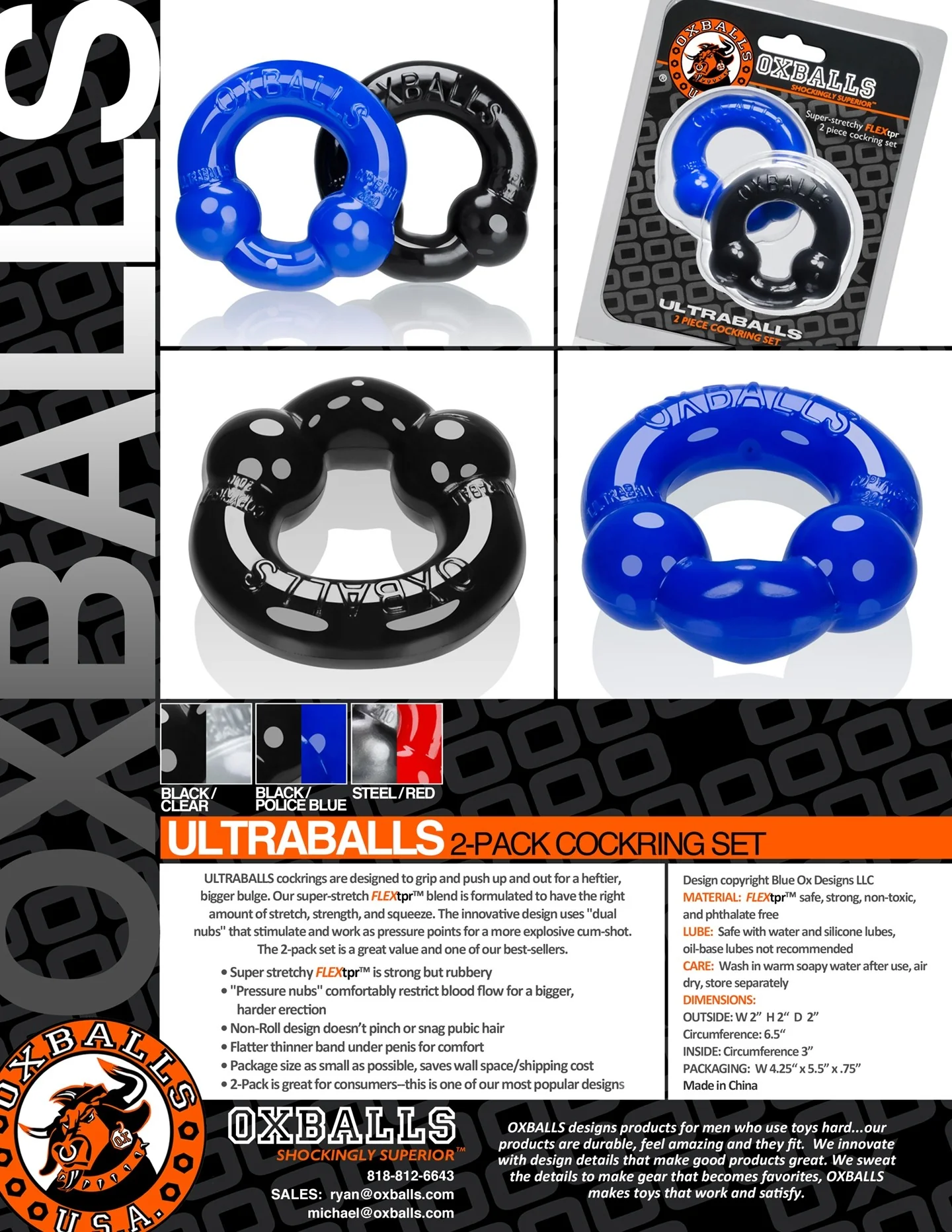 Oxballs Ultraballs Cockring Set 2 Each Per Set Night Edition - Image 13