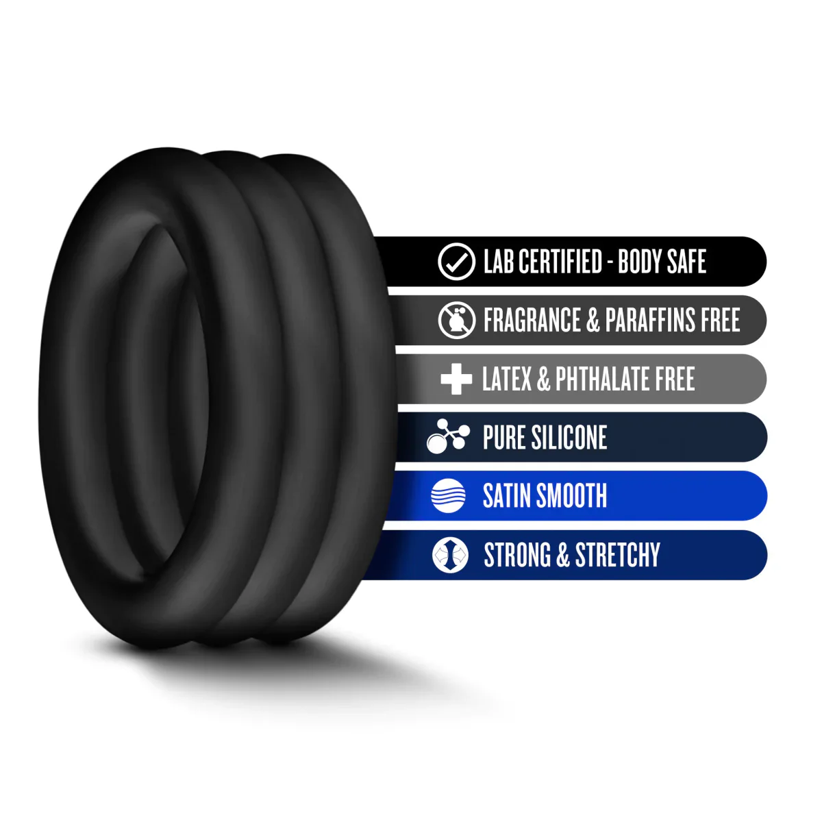 Performance VS2 Black Small Penis Rings 3-Pack - Image 2