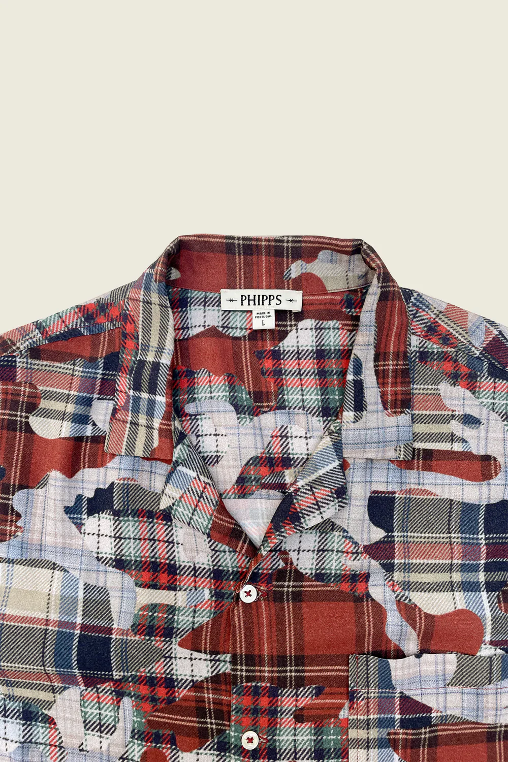 PHIPPS OVERSIZED BOWLING SHIRT PLAID CAMO - Image 3