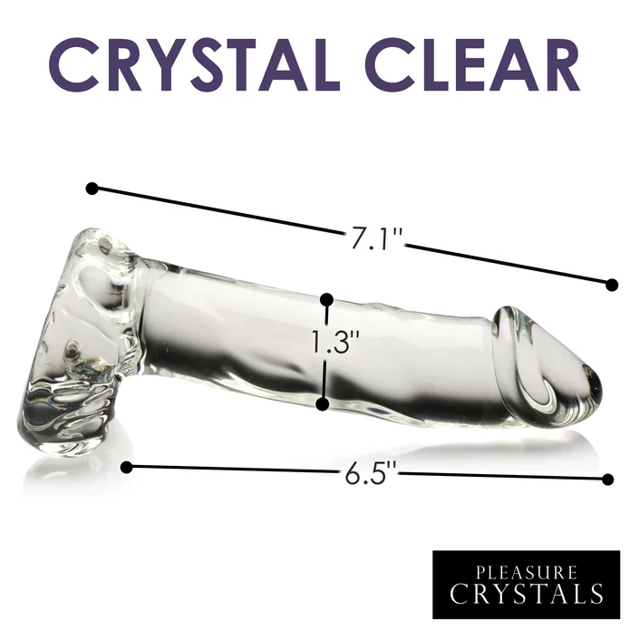 Pleasure Crystals 7.1" Glass Dildo W/ Balls - Image 5