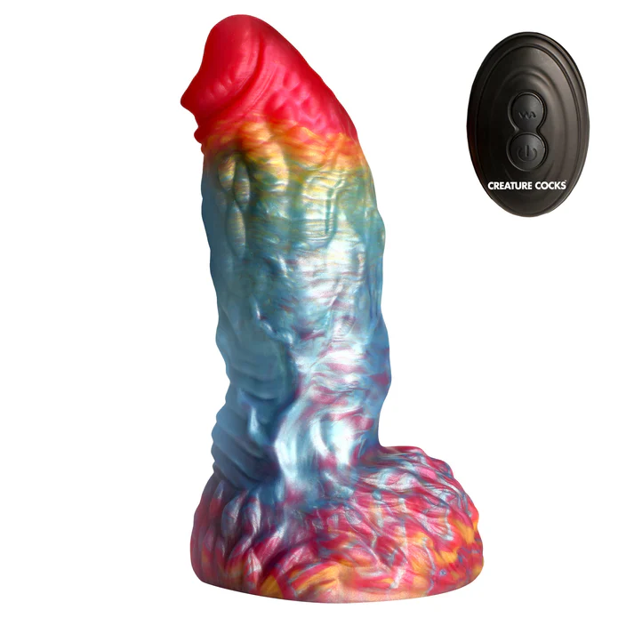 Creature Cocks Rainbow Phoenix Vibrating Silicone Dildo - Image 9