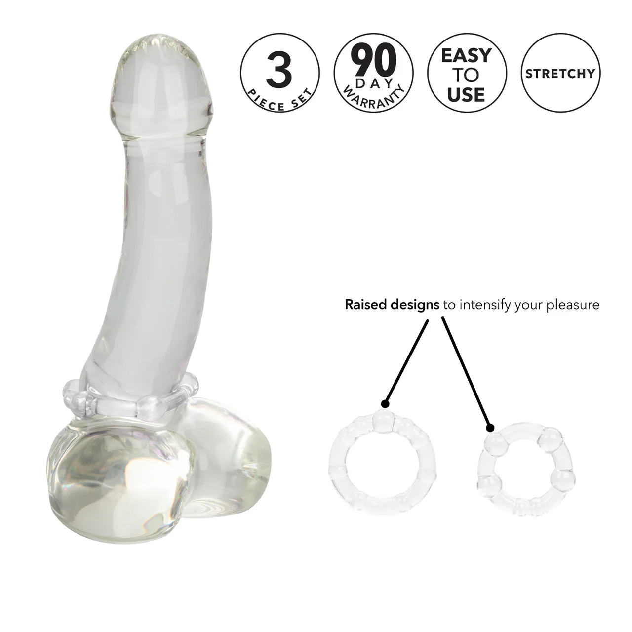 Rings! Island Rings Cock Rings (3 piece set) - Clear - Image 6