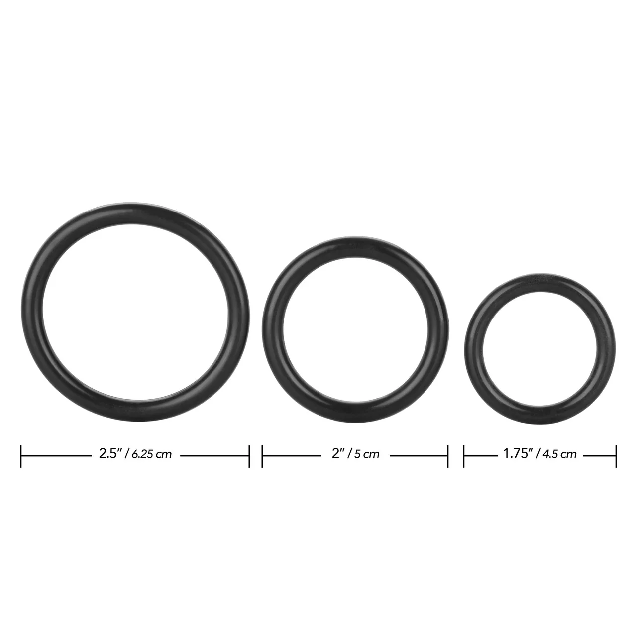 Rings! Tri Rings Cock Ring Set (3 Piece Set) - Black - Image 4