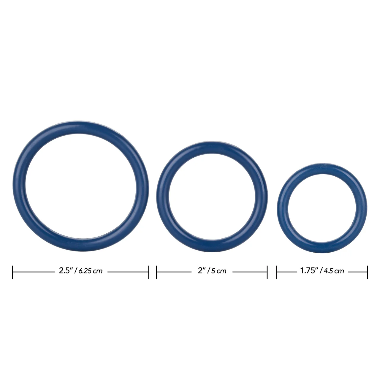 Rings! Tri Rings Cock Ring Set (3 Piece Set) - Blue - Image 5