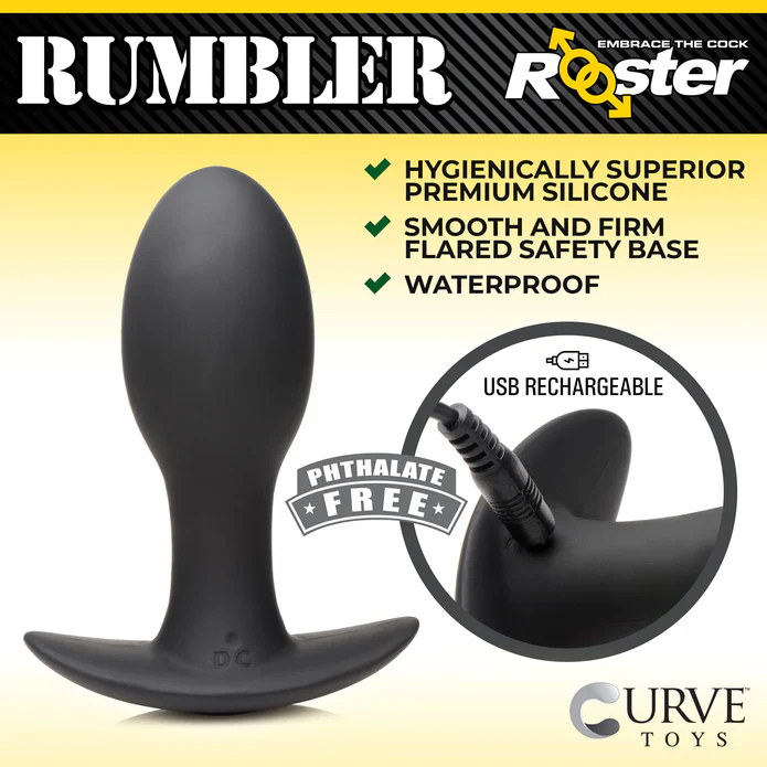 Rumbler Vibrating Silicone Butt Plug - Large - Image 2