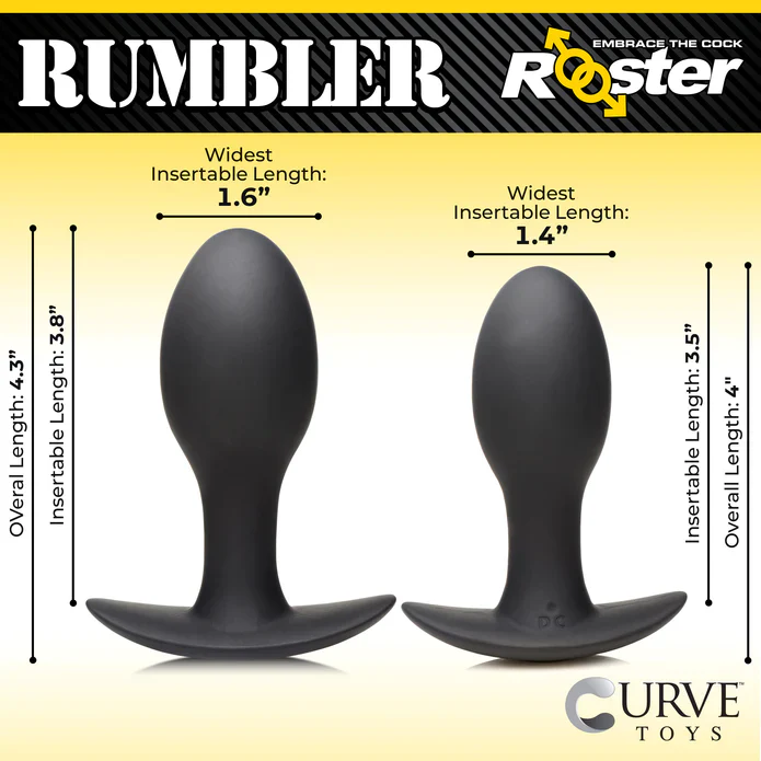 Rumbler Vibrating Silicone Butt Plug - Large - Image 3