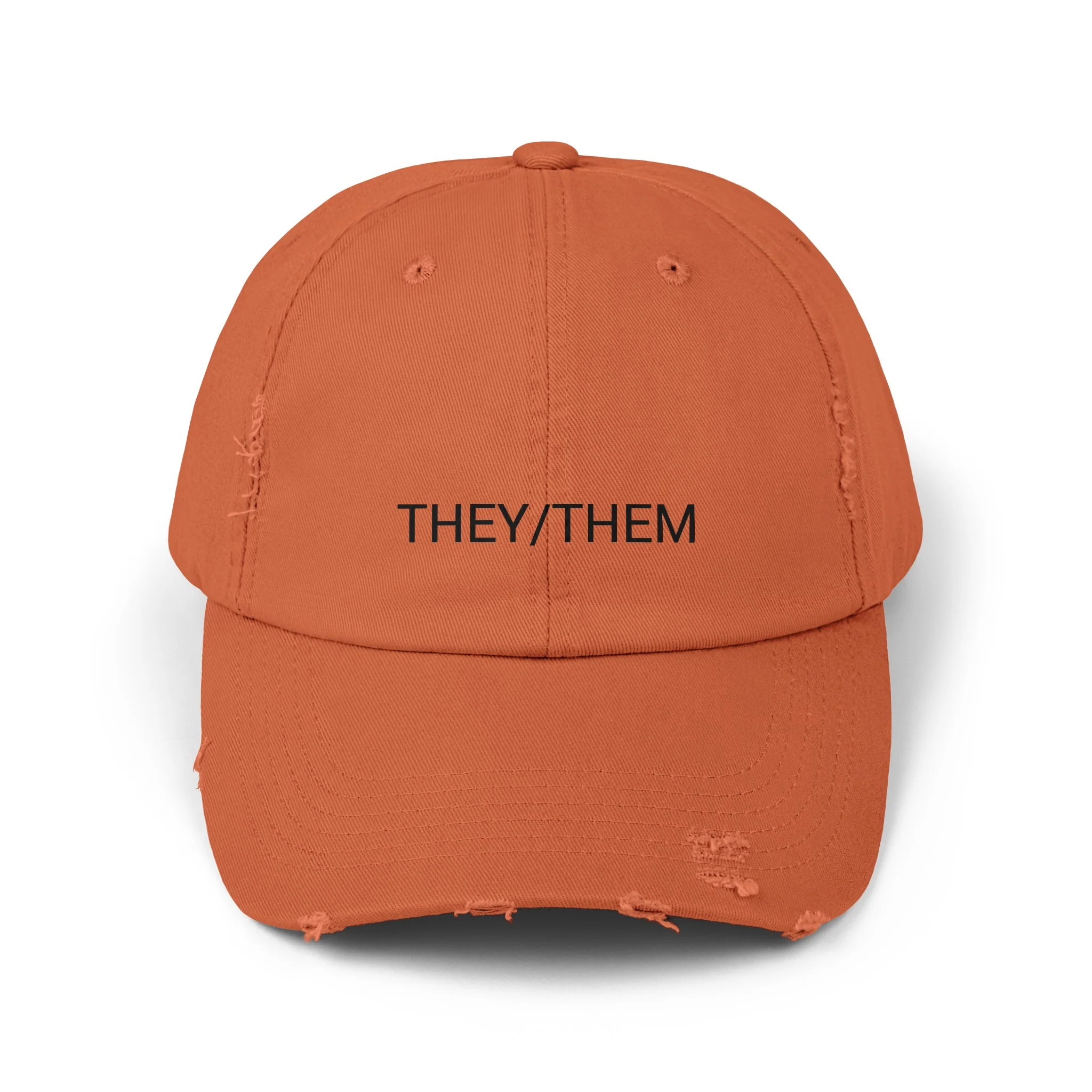 THEY/THEM Distressed Cap in 6 colors - Image 2
