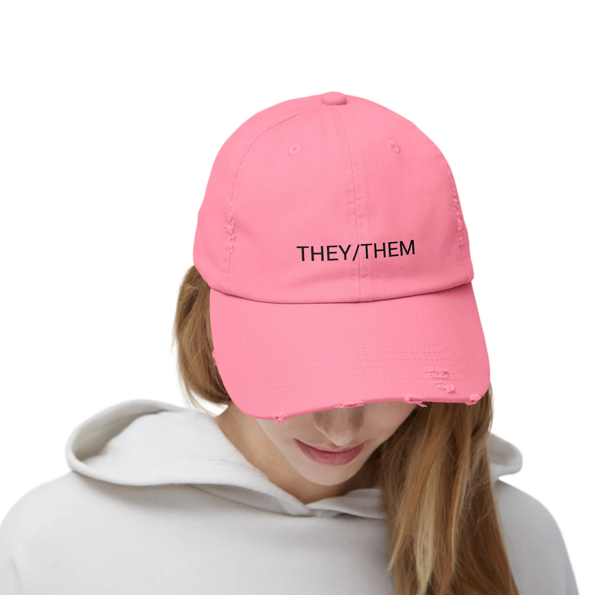 THEY/THEM Distressed Cap in 6 colors - Image 28
