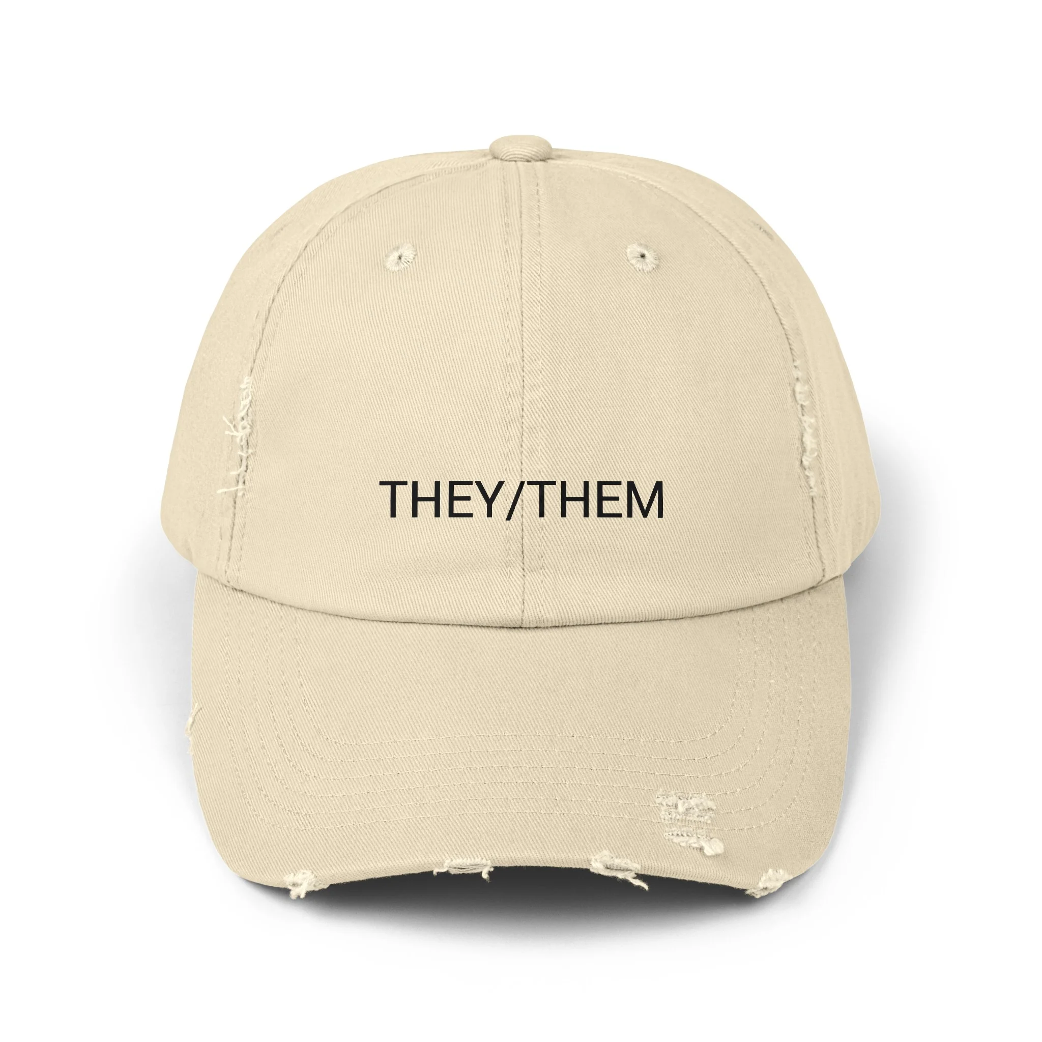 THEY/THEM Distressed Cap in 6 colors - Image 6