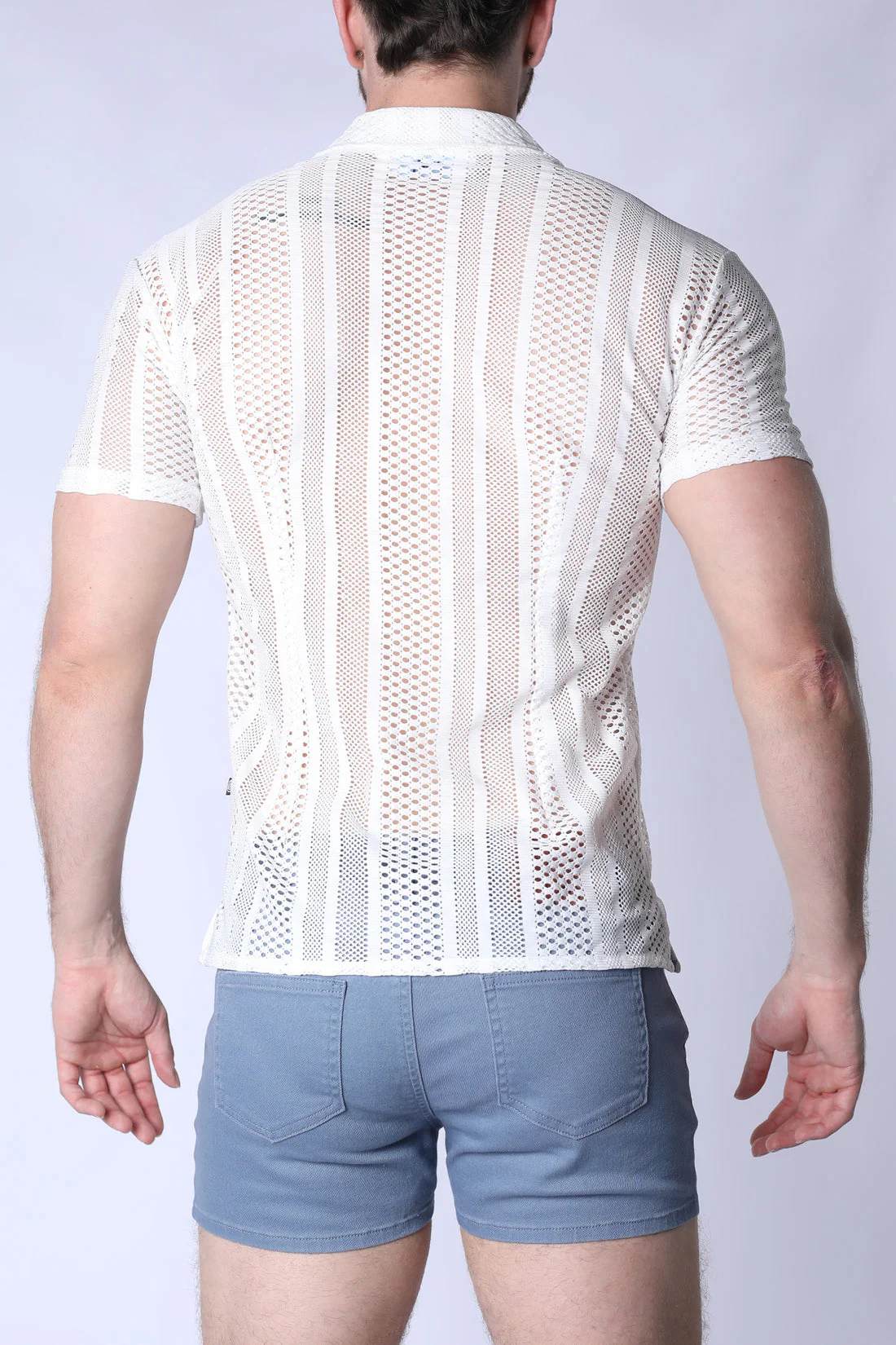 TIMOTEO Sicily Crochet Mesh Shirt - White - Image 2