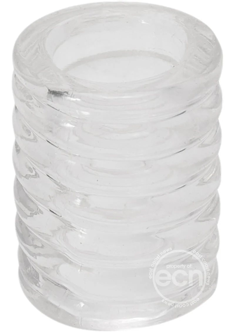 TitanMen Ribbed Stretch-To-Fit Cock Cage - Clear - Image 3