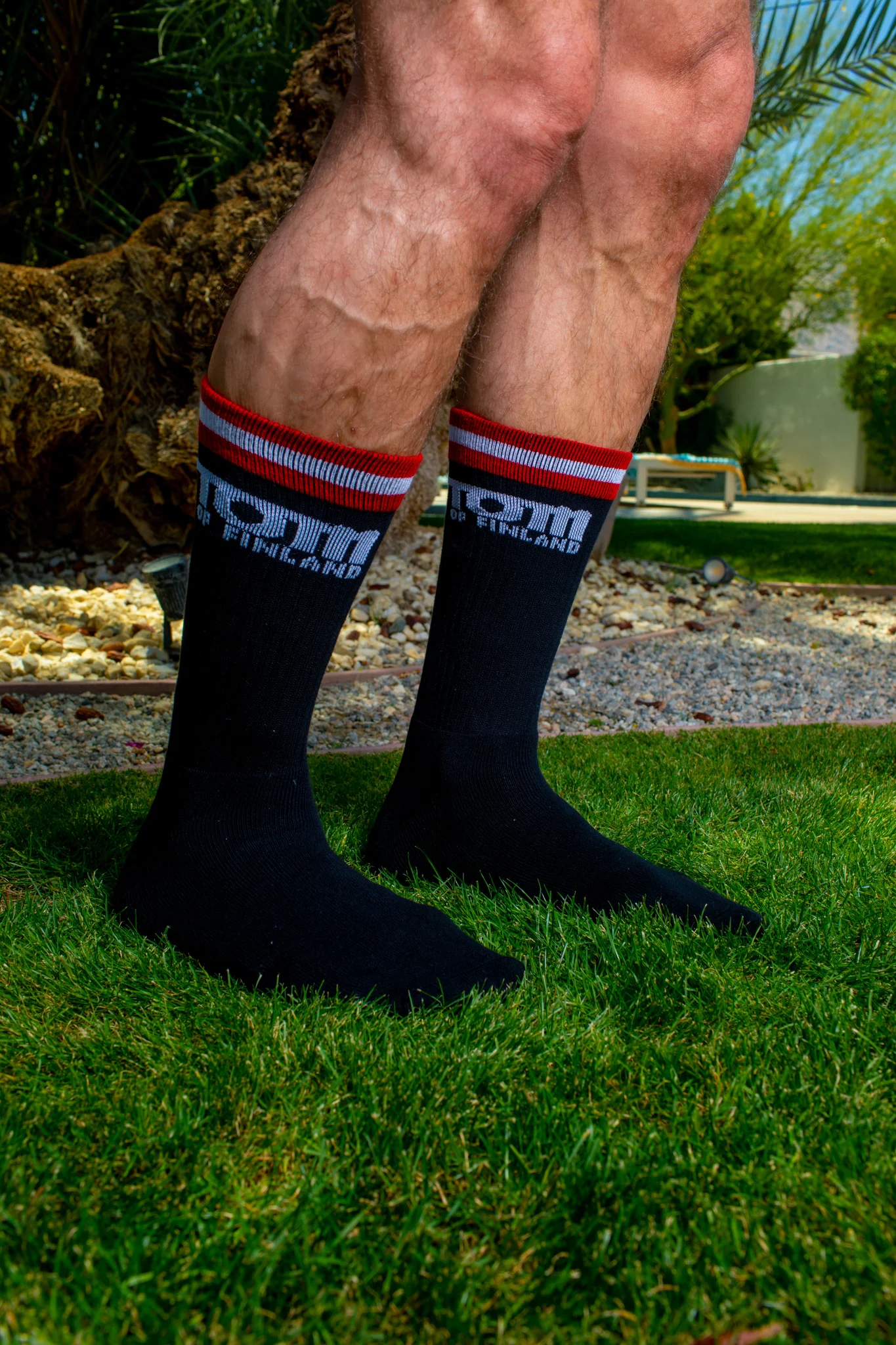 TOM OF FINLAND CALF HIGH SOCKS BLACK LOGO - Image 5