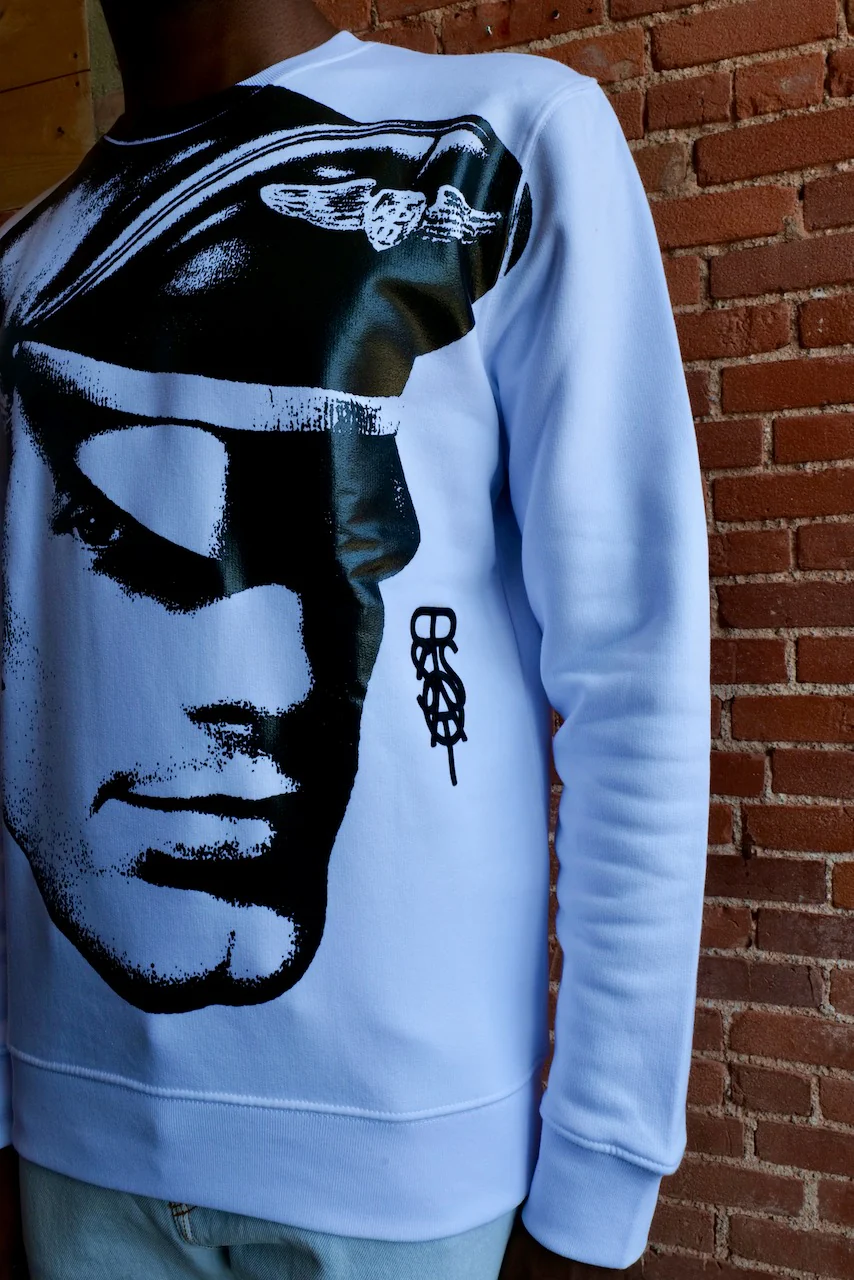 TOM OF FINLAND x WE ARE SPASTOR BIKER HEAD SWEATSHIRT - WHITE - Image 7
