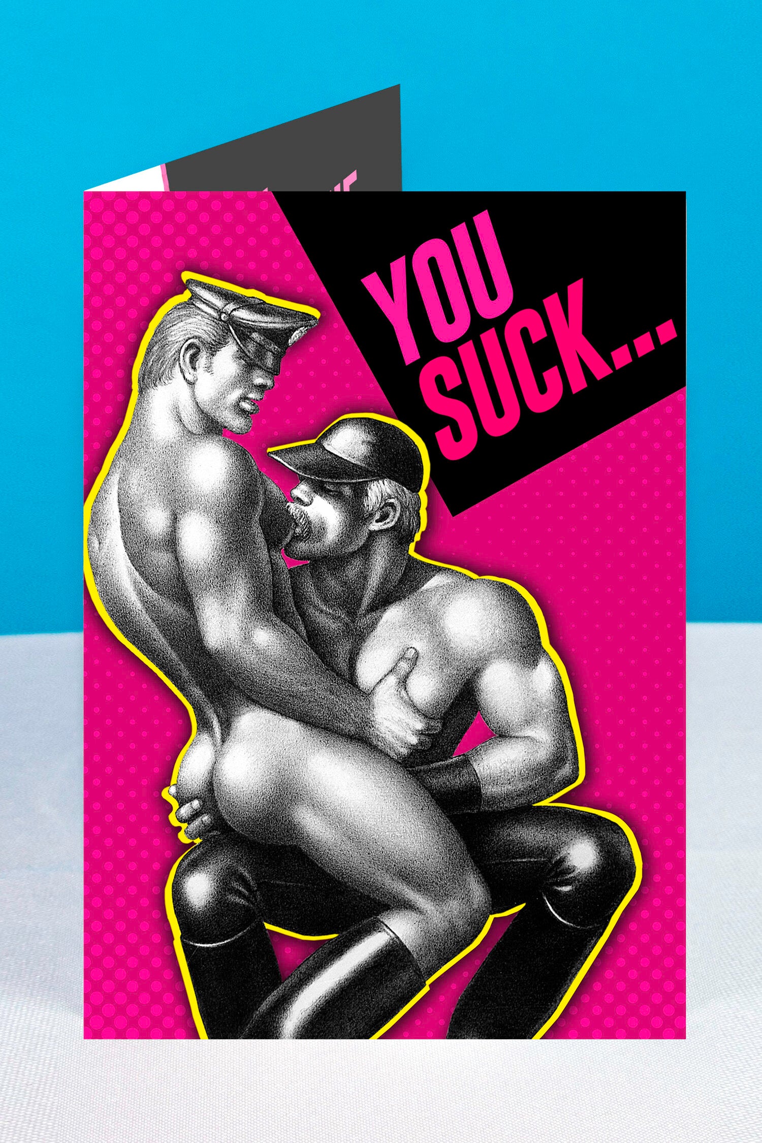 Tom of Finland YOU SUCK! VALENTINE'S DAY Card by Peachy Kings - Image 3