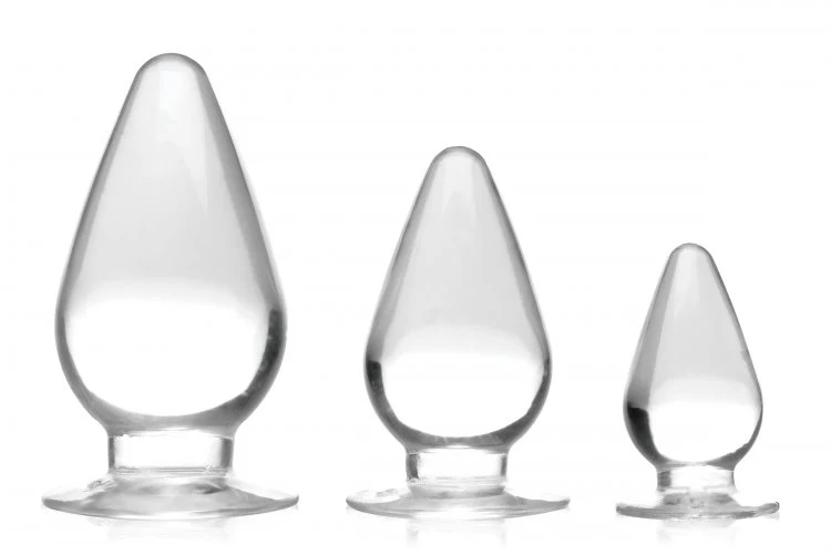 Triple Cones 3 Piece Anal Plug Set - Clear - Image 5