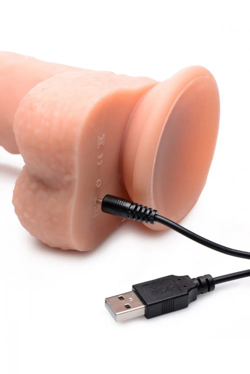 Big Shot Vibrating and Rotating Silicone Dildo w. Balls - 9 Inch - Image 4
