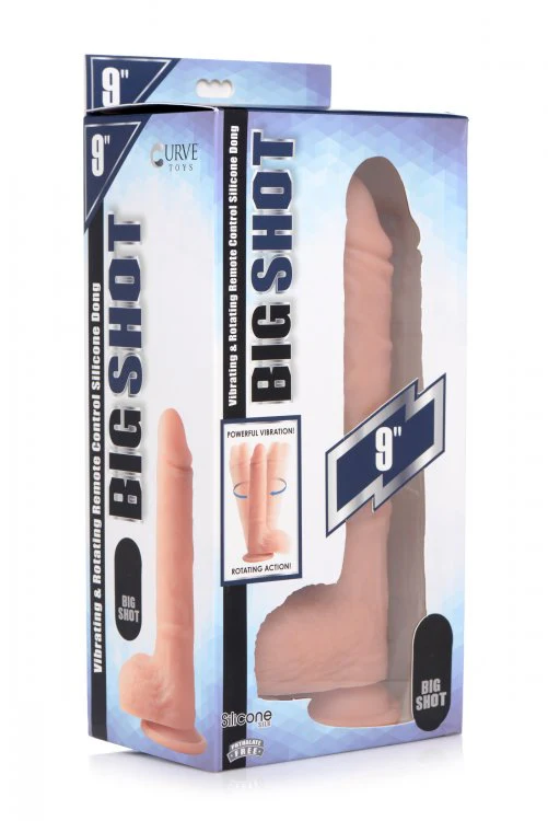Big Shot Vibrating and Rotating Silicone Dildo w. Balls - 9 Inch - Image 5