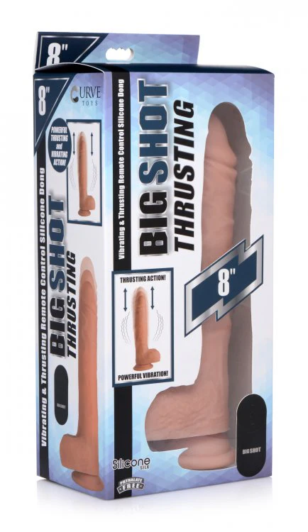 Big Shot Vibrating & Thrusting Silicone Dildo - 9 Inch - Image 6