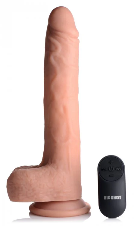 Big Shot Vibrating & Thrusting Silicone Dildo - 9 Inch - Image 7