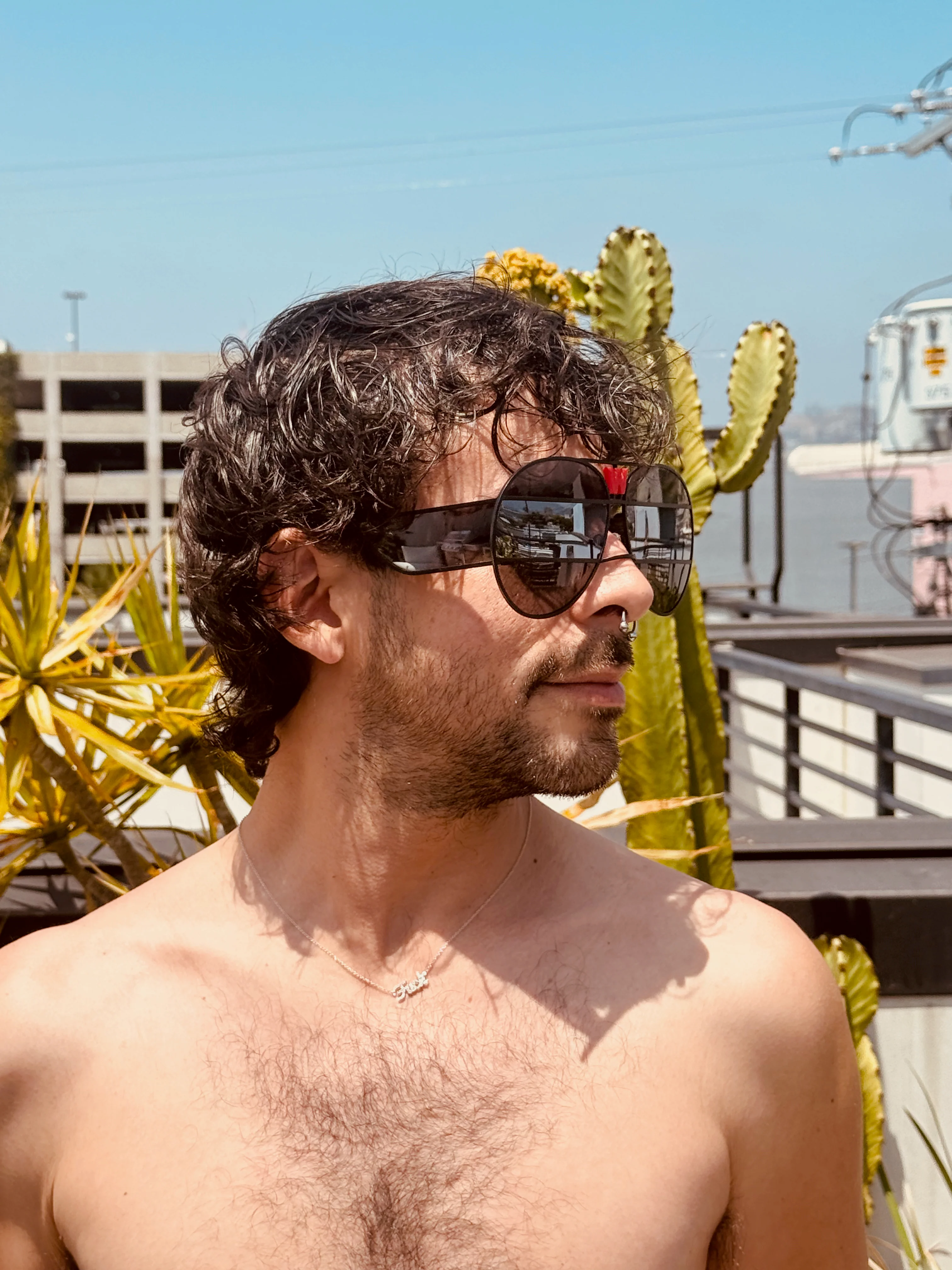 WALTER VAN BEIRENDONCK brutal pilot sunglasses - black mirror - Image 6
