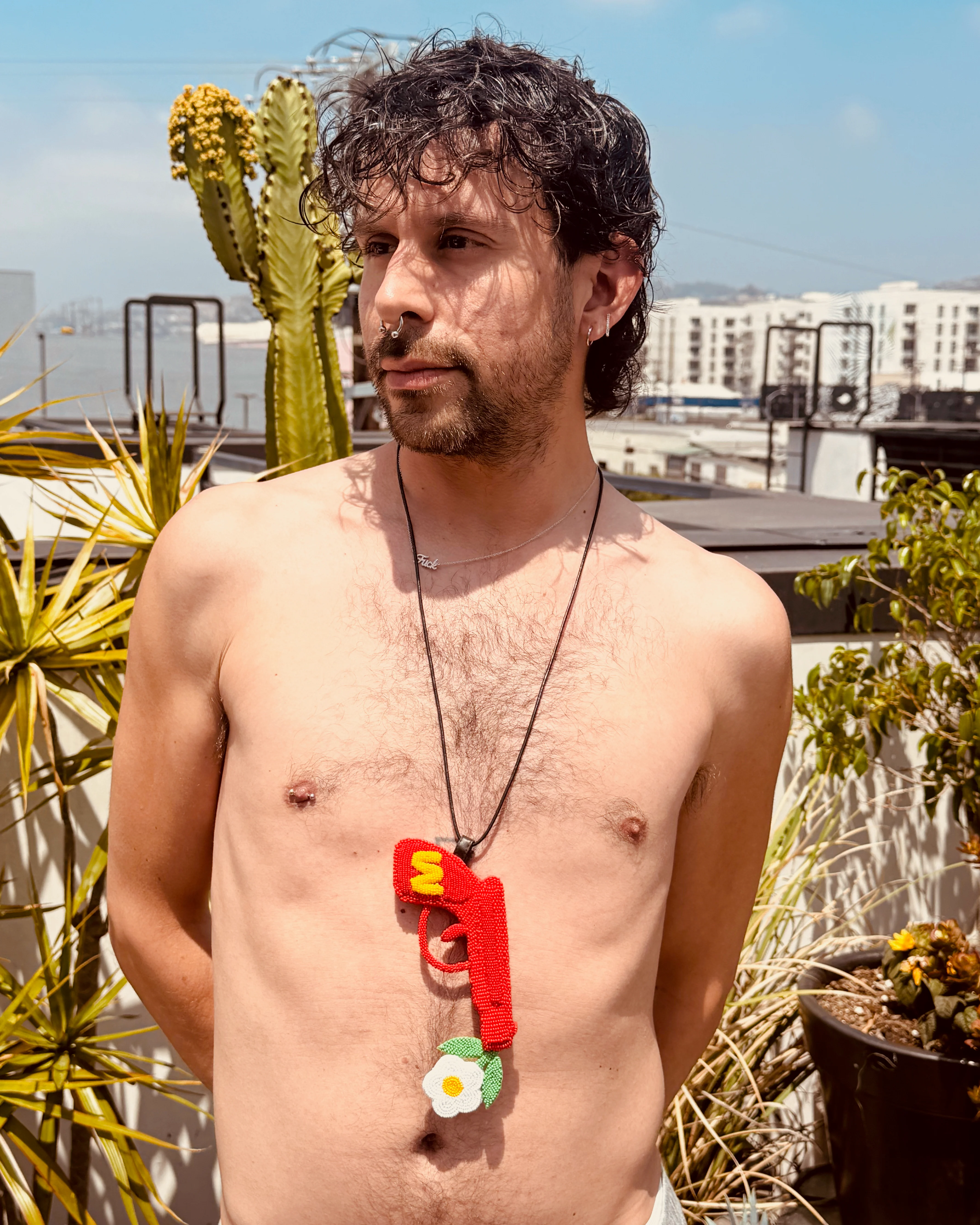 Walter Van Beirendonck peace Gun Necklace - Red - Image 2