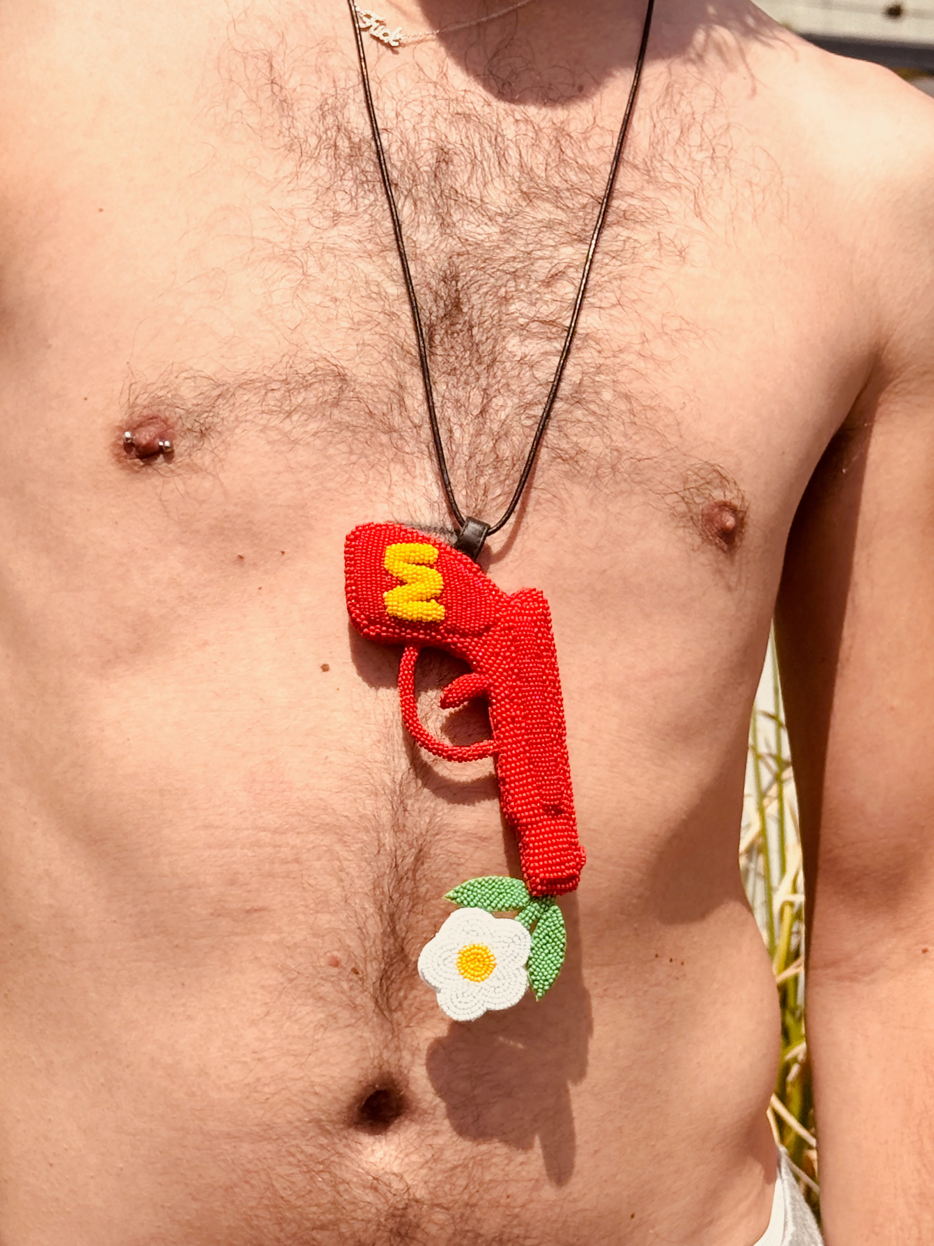Walter Van Beirendonck peace Gun Necklace - Red - Image 8