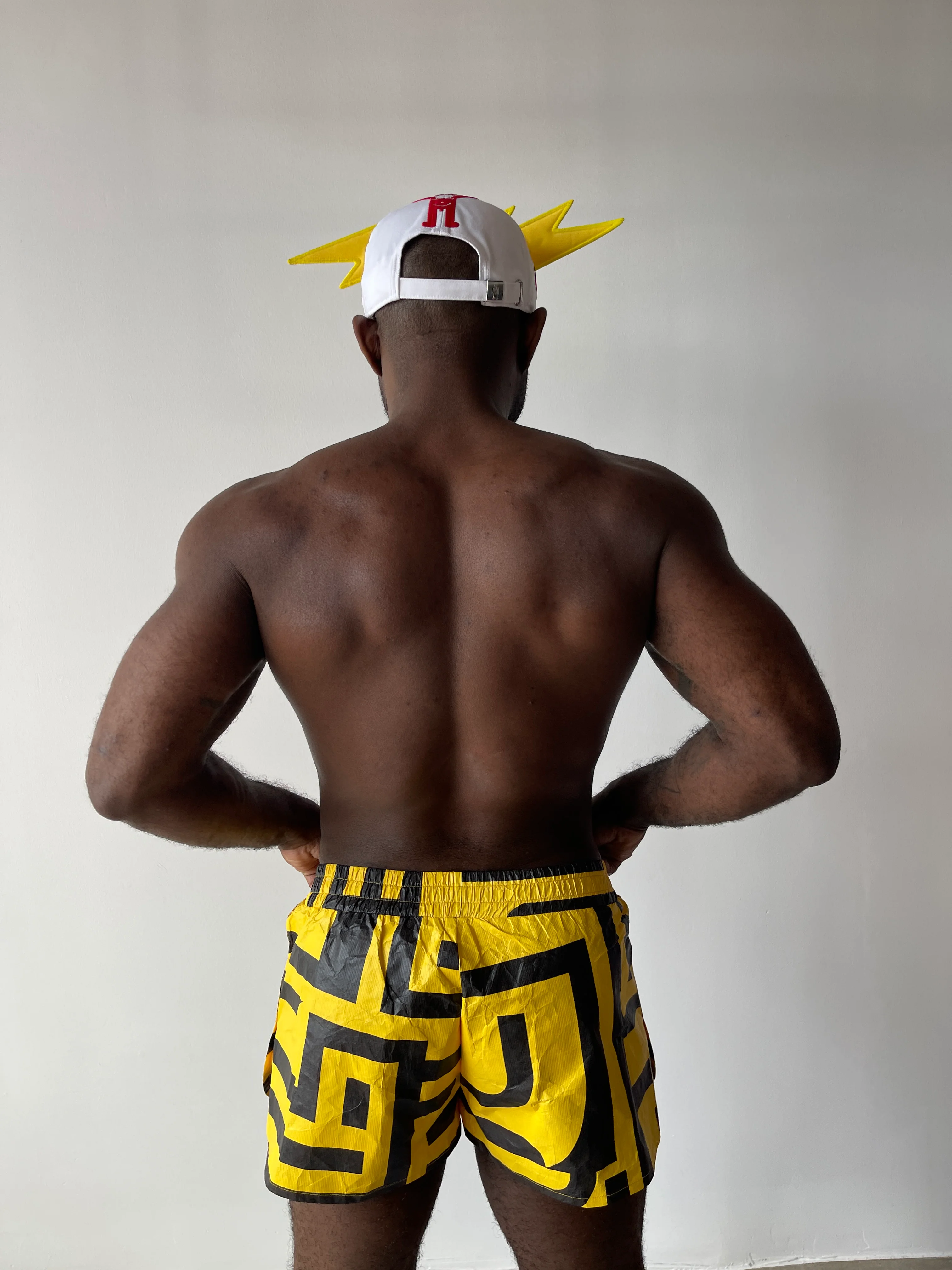 Walter Van Beirendonck Sports Shorts Yellow/ Black SS24 - Image 3