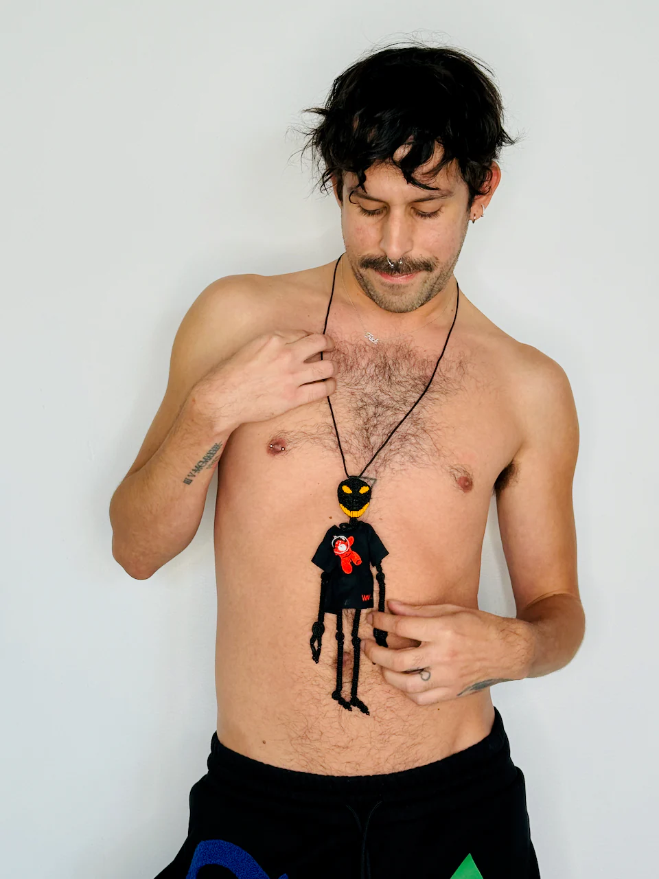Walter Van Beirendonck Alien Friend + T Necklace in black - Image 14