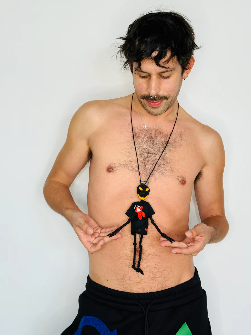 Walter Van Beirendonck Alien Friend + T Necklace in black - Image 16