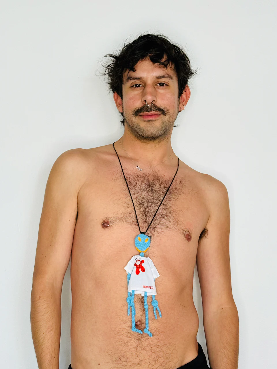 Walter Van Beirendonck Alien Friend + T Necklace in Blue