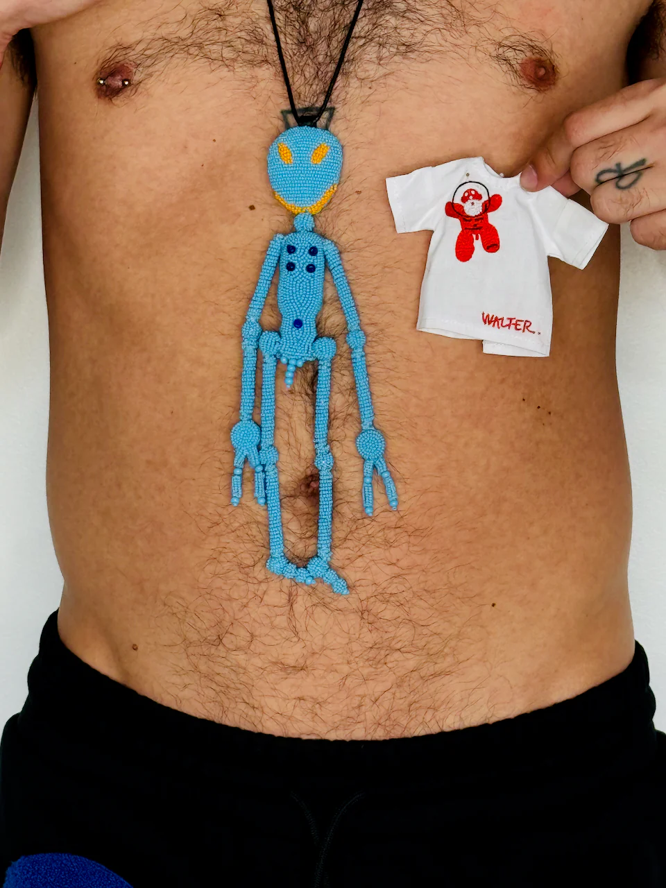 Walter Van Beirendonck Alien Friend + T Necklace in Blue - Image 14