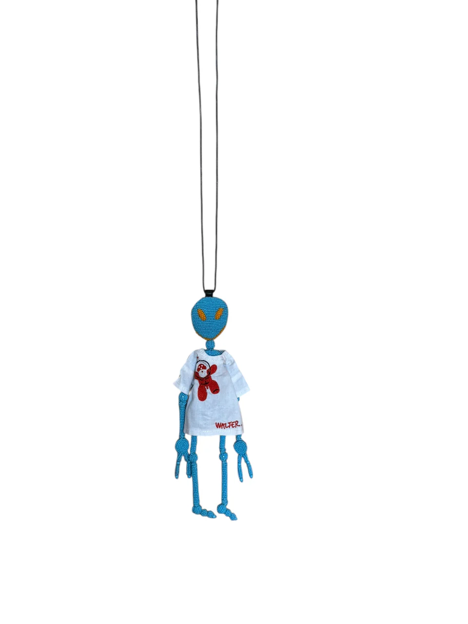 Walter Van Beirendonck Alien Friend + T Necklace in Blue - Image 5