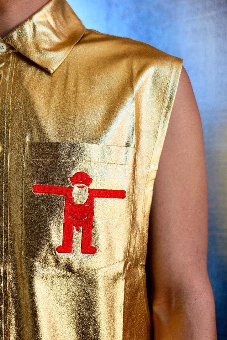 WALTER VAN BERIENDONCK SS23 UFO SHIRT GOLD - Image 2