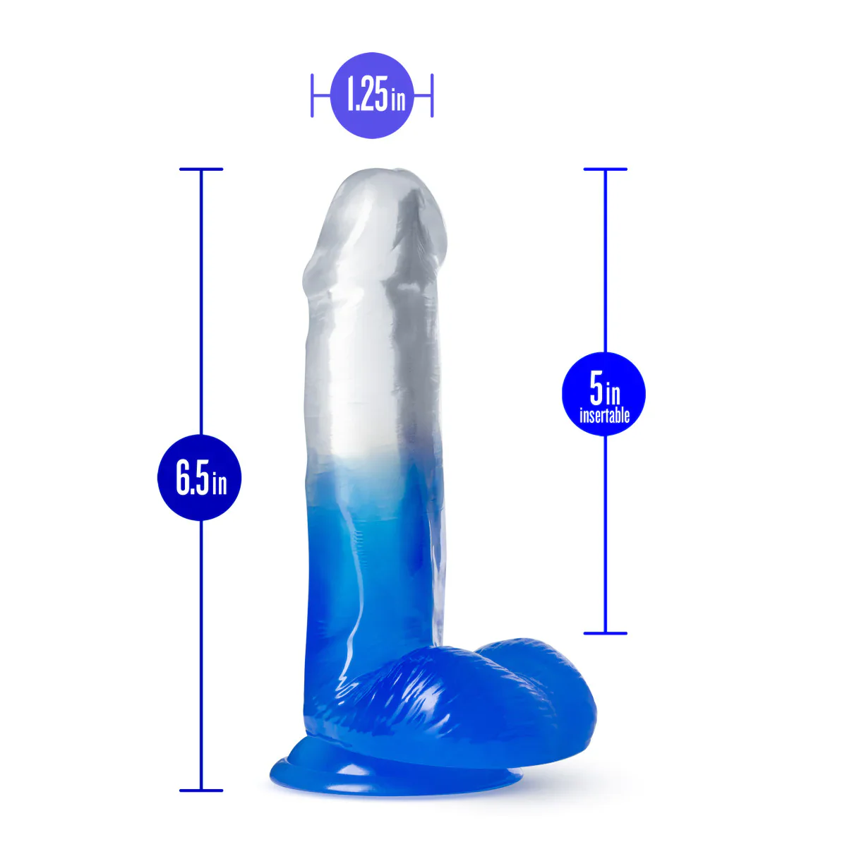 B Yours Stella Blue Realistic Blue 6.25-Inch Long Dildo - Image 2